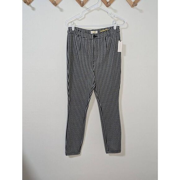 NWT Maeve By Anthropologie Black and White Gingham Checkered Pants - Size  8 - Picture 1 of 8